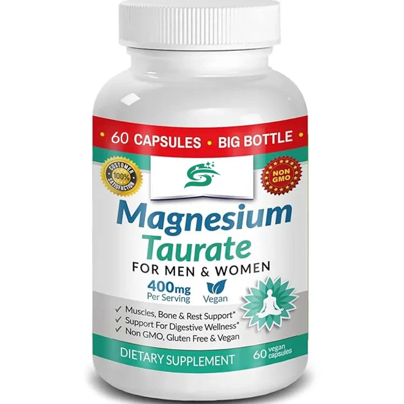 Taurine Magnesium 400mg -60 Capsules - Male And Female Joint Supplement - Pure Elemental Magnesium Powder With Taurine