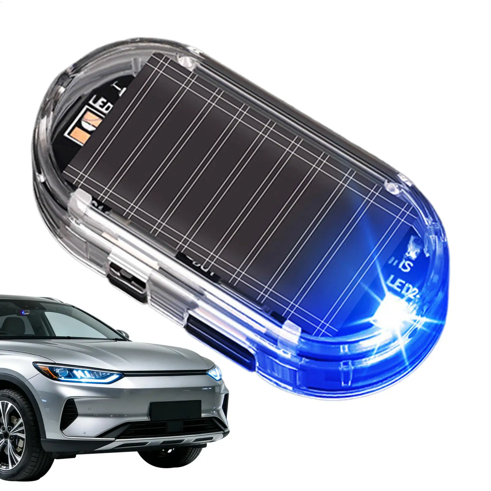 Car Alarm Light Solar Charging With USB Port LED Simulated Alarm Light For Car For Sedan Truck Caravan Garage Overnight Parking