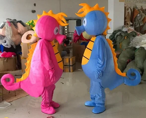 Seahorse mascote traje halloween oceano peixe fantasia vestido terno cosplay dos desenhos animados perseguição traje personagem de aniversário roupa atraente