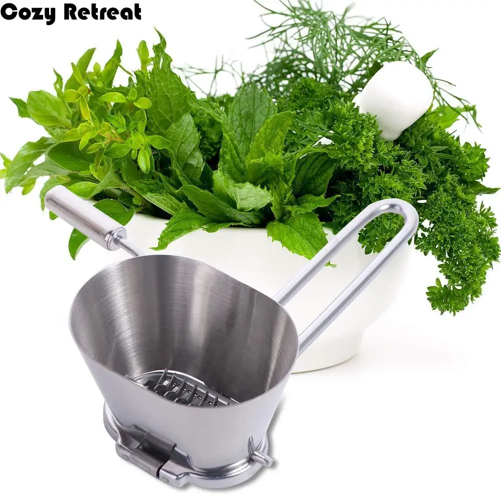 

Hand Crank Manual Parsley Shredder Stainless Steel Comfortable Handle Handheld Spice Grinder Easy Cleaning Convenient