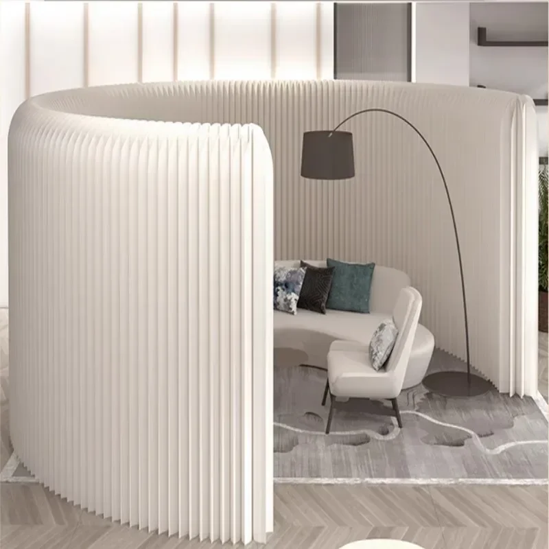 Portable Room Divider White Organ Paper Folding Partition Movable Wall Divider Panel Screen For Home