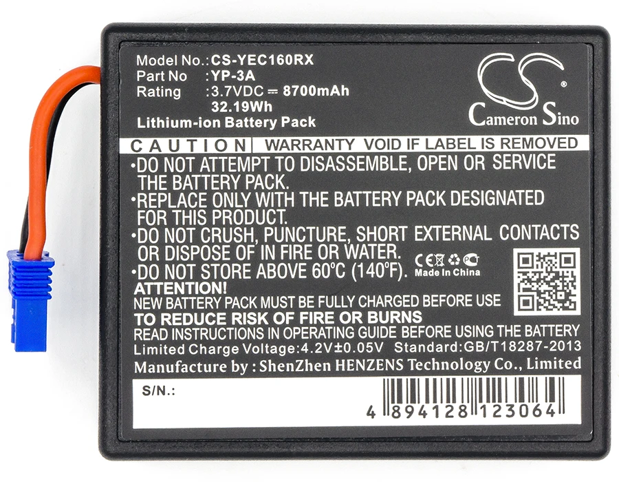 Batería de Repuesto CS para Control Remoto de Dron Yuneec H480, Controlador ST16, Controlador ST16 Pro, Control Remoto ST16 PN:YP-3A