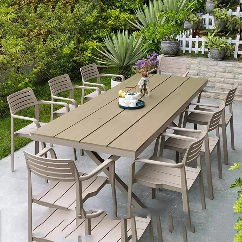 Garden Balcony Outdoor Tables Wooden Modern Luxury Minimalist Outdoor Tables Luxury Armchair Jardin Mobiliario Home Furniture