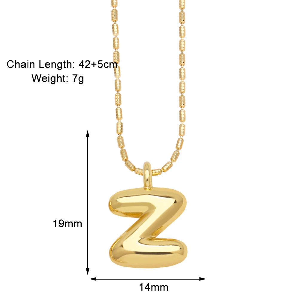 FLOLA Minimalist Gold Plated 26 Letters Initial Necklaces for Women Statement Bubble Letter Necklaces Name Jewelry nkeb873