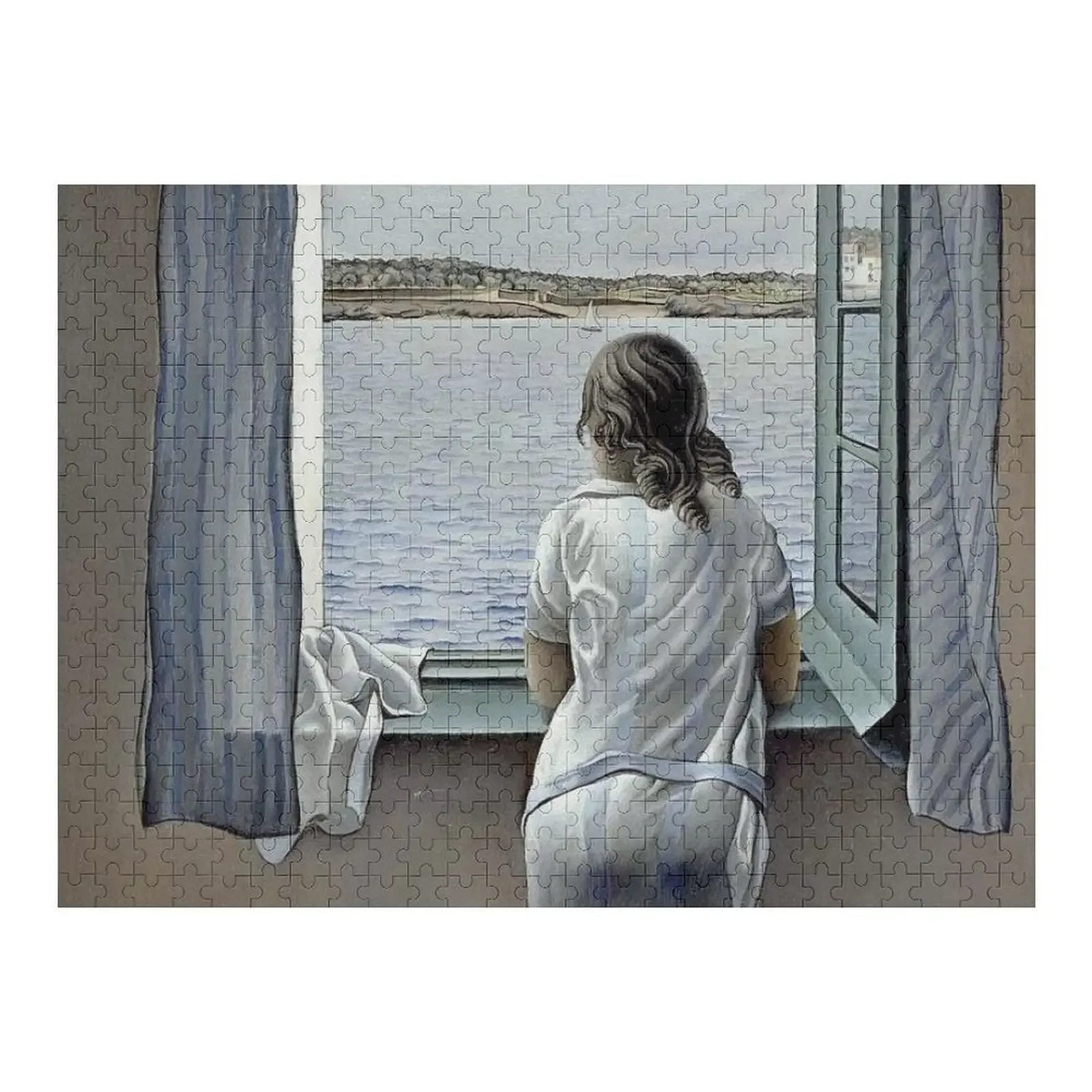 

WOMAN IN THE WINDOW : Vintage 1925 Painting Print Jigsaw Puzzle Picture Customizable Gift Puzzle