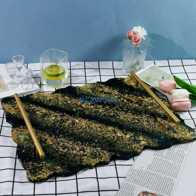 G5GC Placa frutas Bandeja molde silicone com alça DIYs Servindo placa