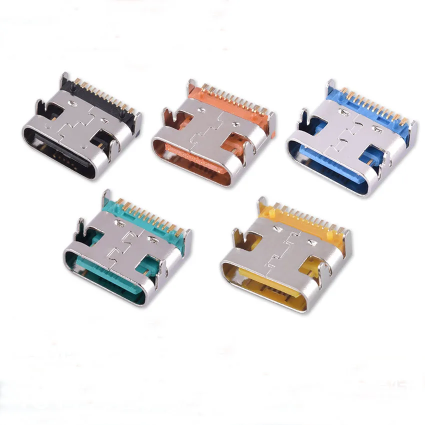 Type C female seat 3.1 TYPE-C 16PIN single-row SMT four-pin plug-in board type-c double-sided