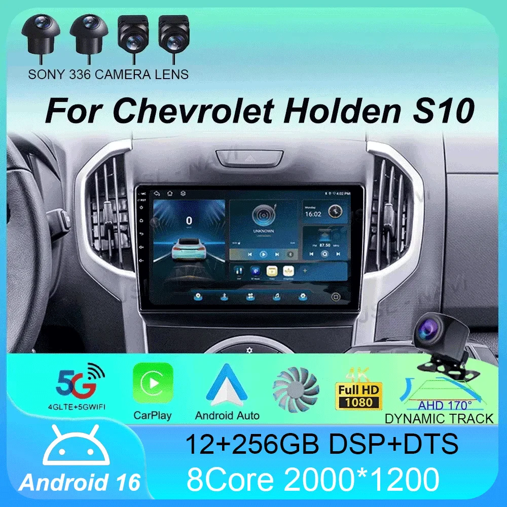

Android 16 Carplay For Chevrolet Holden S10 TRAILBLAZER COLORADO ISUZU DMAX GPS Audio Multimedia Player Car Radio Stereo Audio