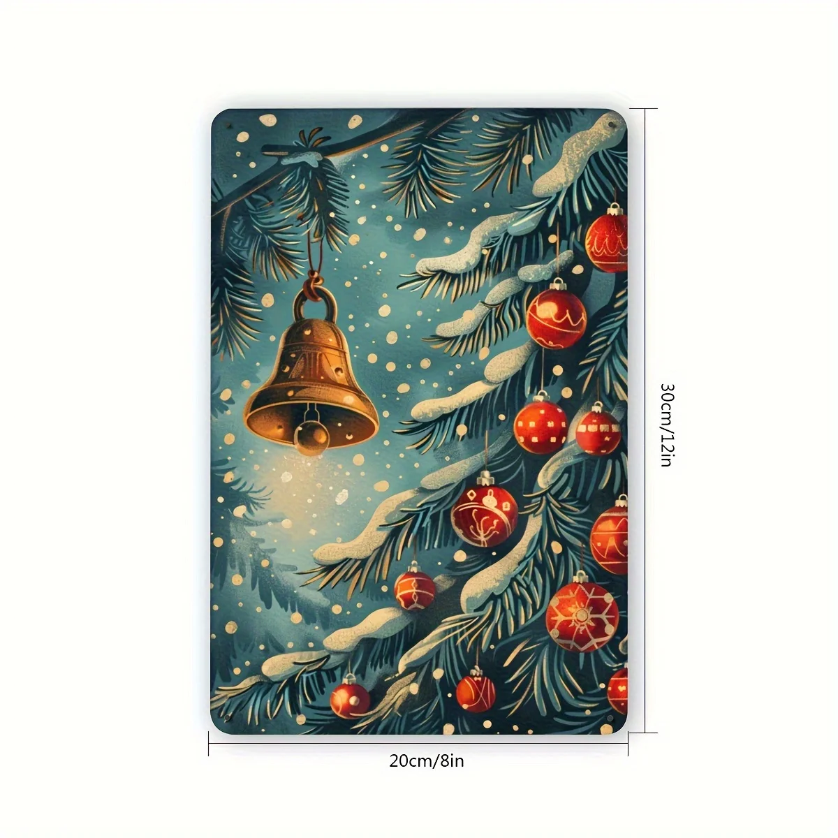 2D Flat, Jingle Bells Vintage Metal Tin Sign, Christmas Indoor Outdoor Decoration Hanging Tin Picture, Wall Room Residence Bedro