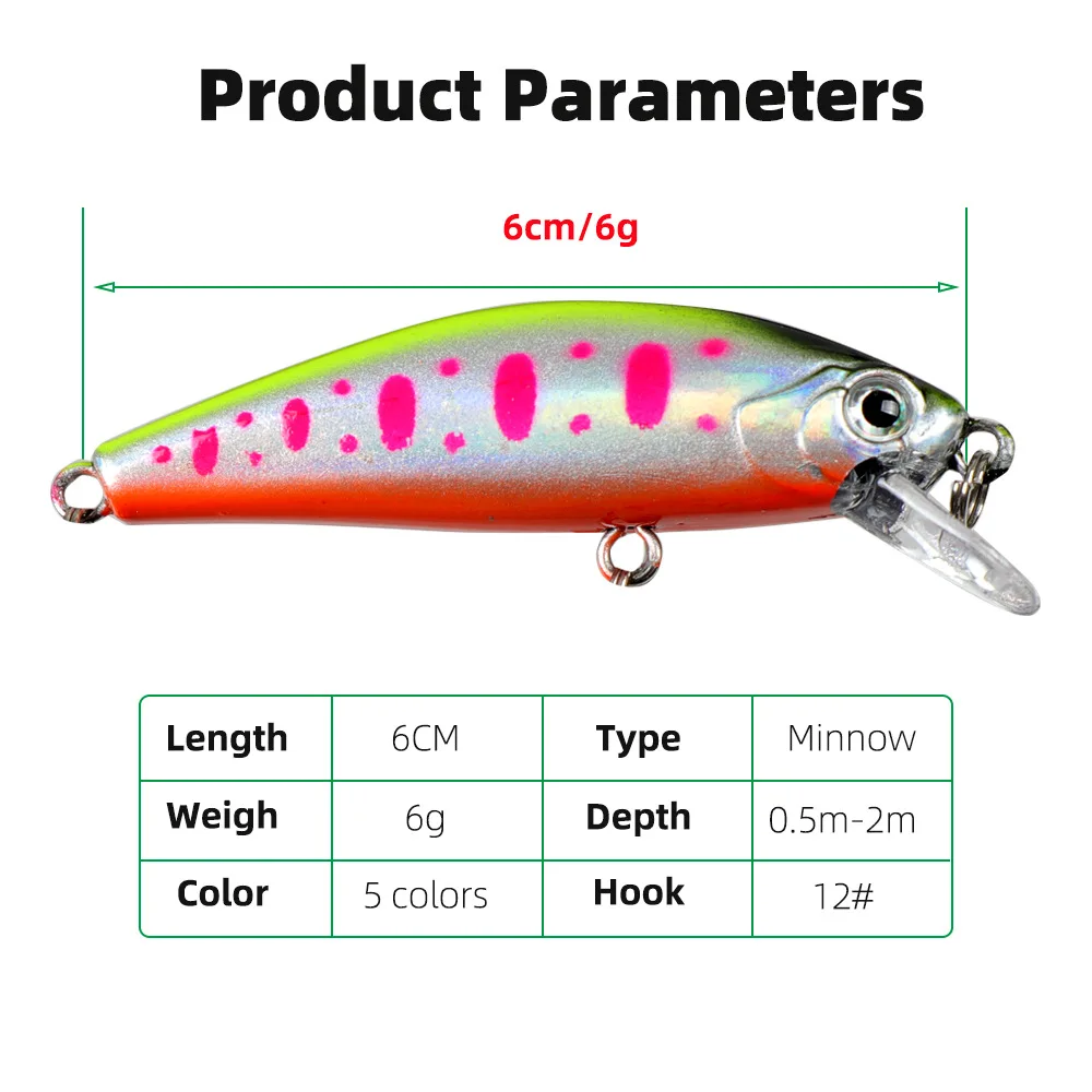 Esca da pesca 6.7g / 6.5cm che affonda Minnow Water Long Shot Lure Minnow Hard Lure