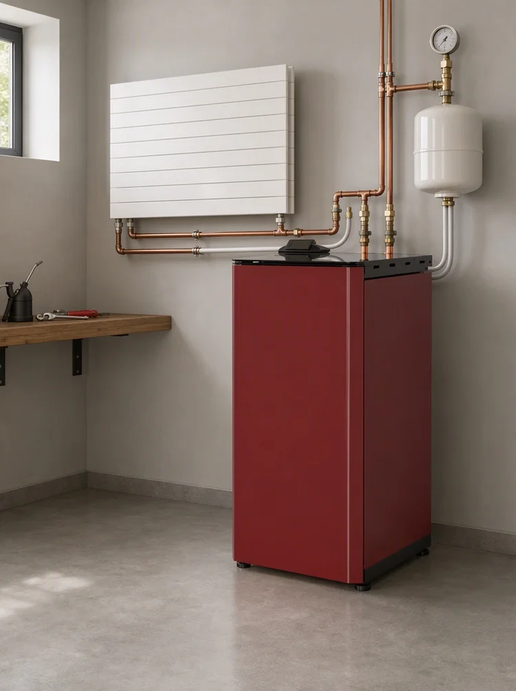 24KW High Output Automatic Water Circulation Boiler Type High Efficiency for Large House Central Heating Wood Pellet Stove