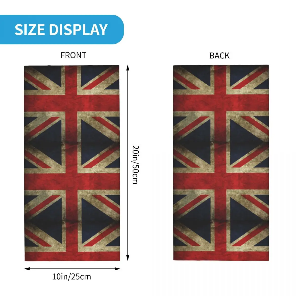 British UK Flag Retro Bandana Neck Gaiter Print Balaclavas Mask Scarf Multifunctional Face Mask Cycling Unisex Adult Breathable