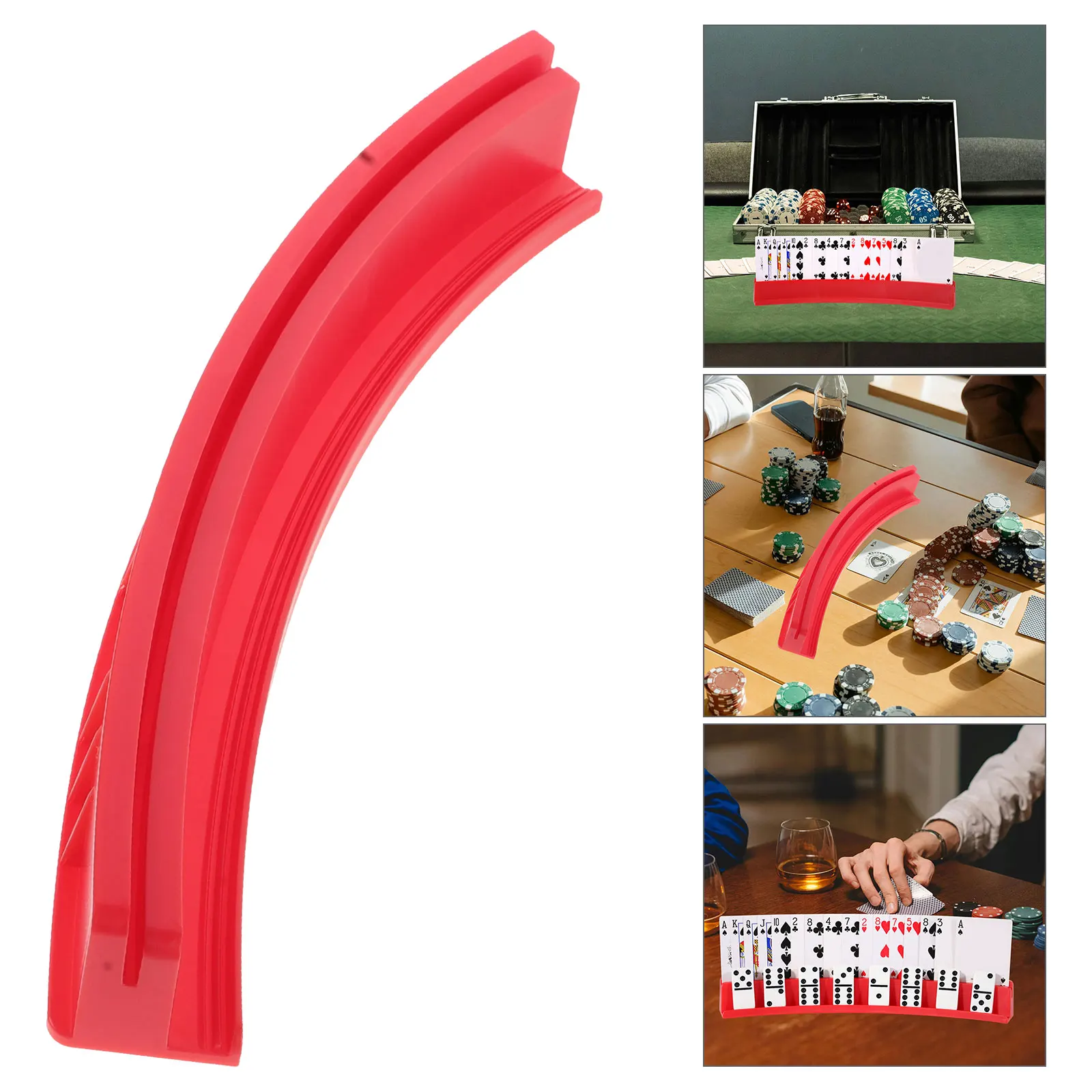 2in1 For Kids Card Holder Plastic Domino Tray For Adults Base Domino Stand for Playing Cards Canasta Mexican Train Toy