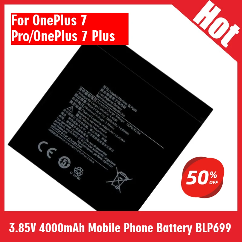 

Brand New High Quality 3.85V 4000mAh Replacement Mobile Phone Battery BLP699 For OnePlus 7 Pro/OnePlus 7 Plus