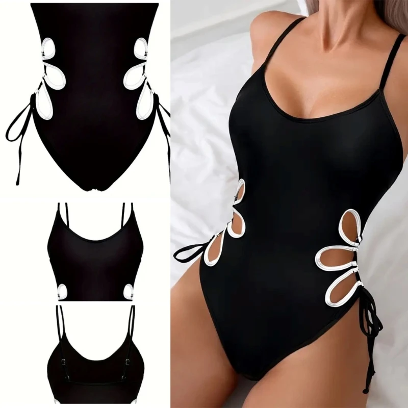 

E8BF Womens Push Up Swimwear Fashion Hollow Out Bathing Suit 1 Pc Cutout Swimsuit