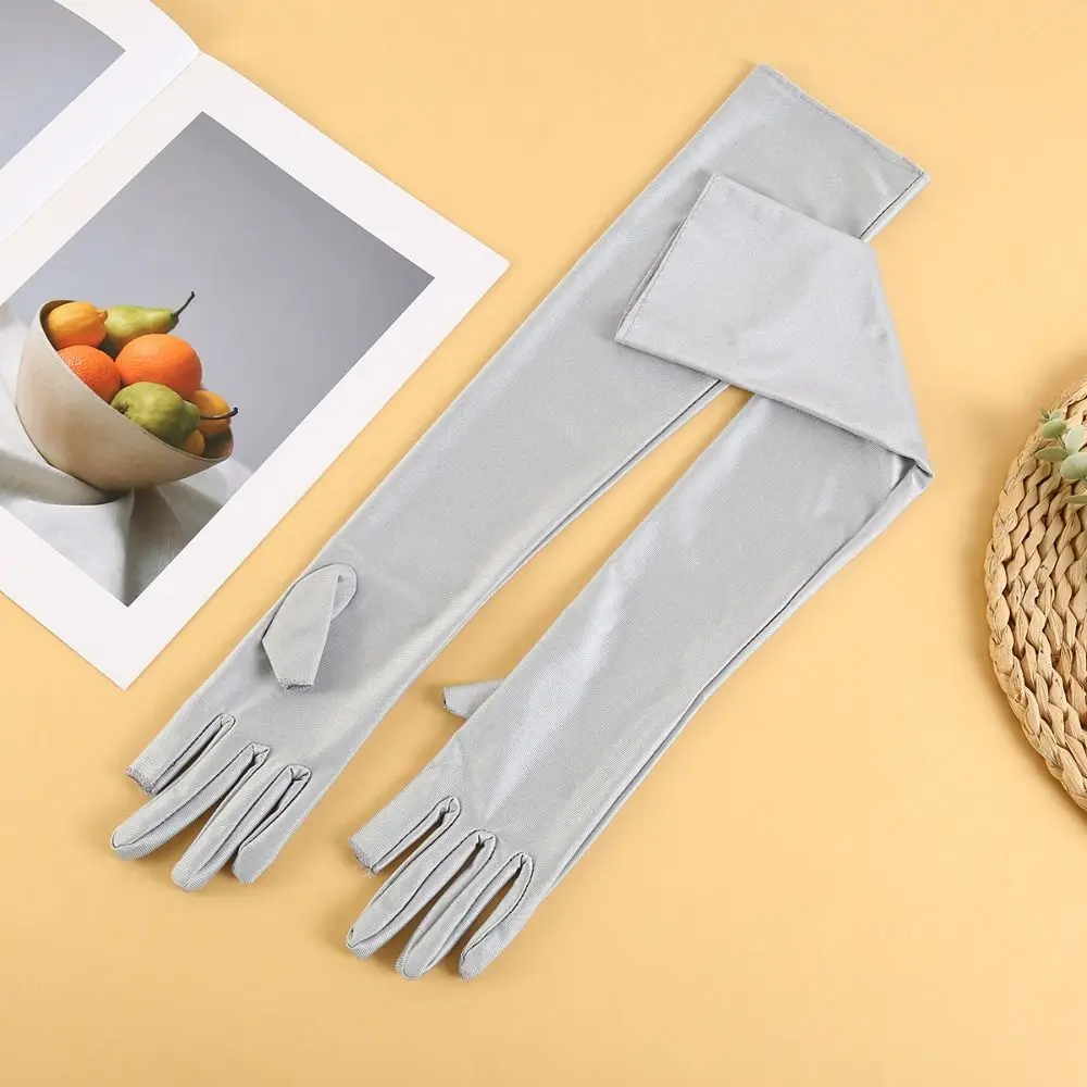 Anti-UV Ice Silk Sleeves Gloves Sun Protection Long-sleeved Glove Sunscreen Sleeve Arm Covers UV Insulation Cycling Gloves