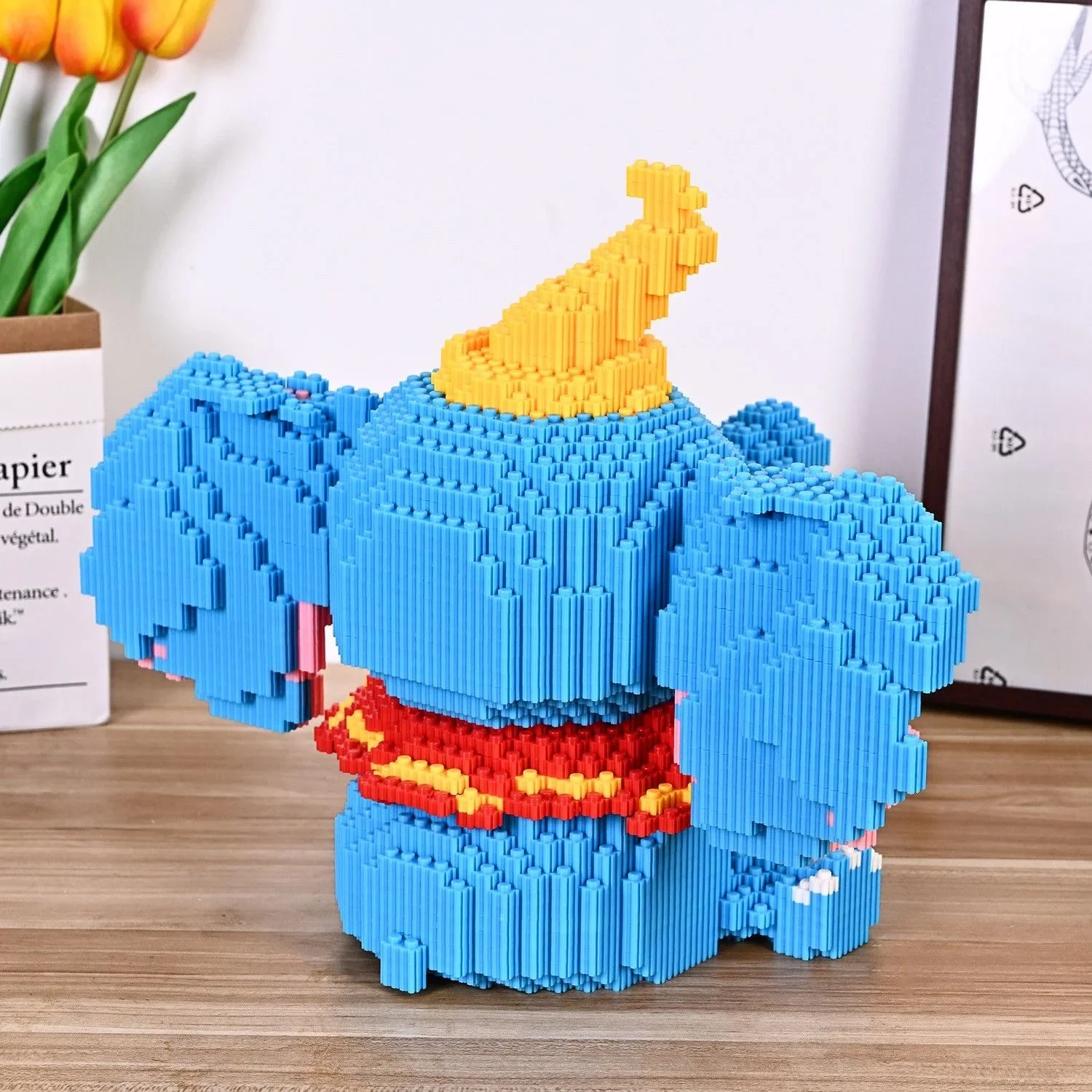 Disney New Dumbo Gear Type Splicing Building Blocks Cartoon DIY 3D Doll Puzzle Children\'s Toys Birthday Gift for Boys and Girls