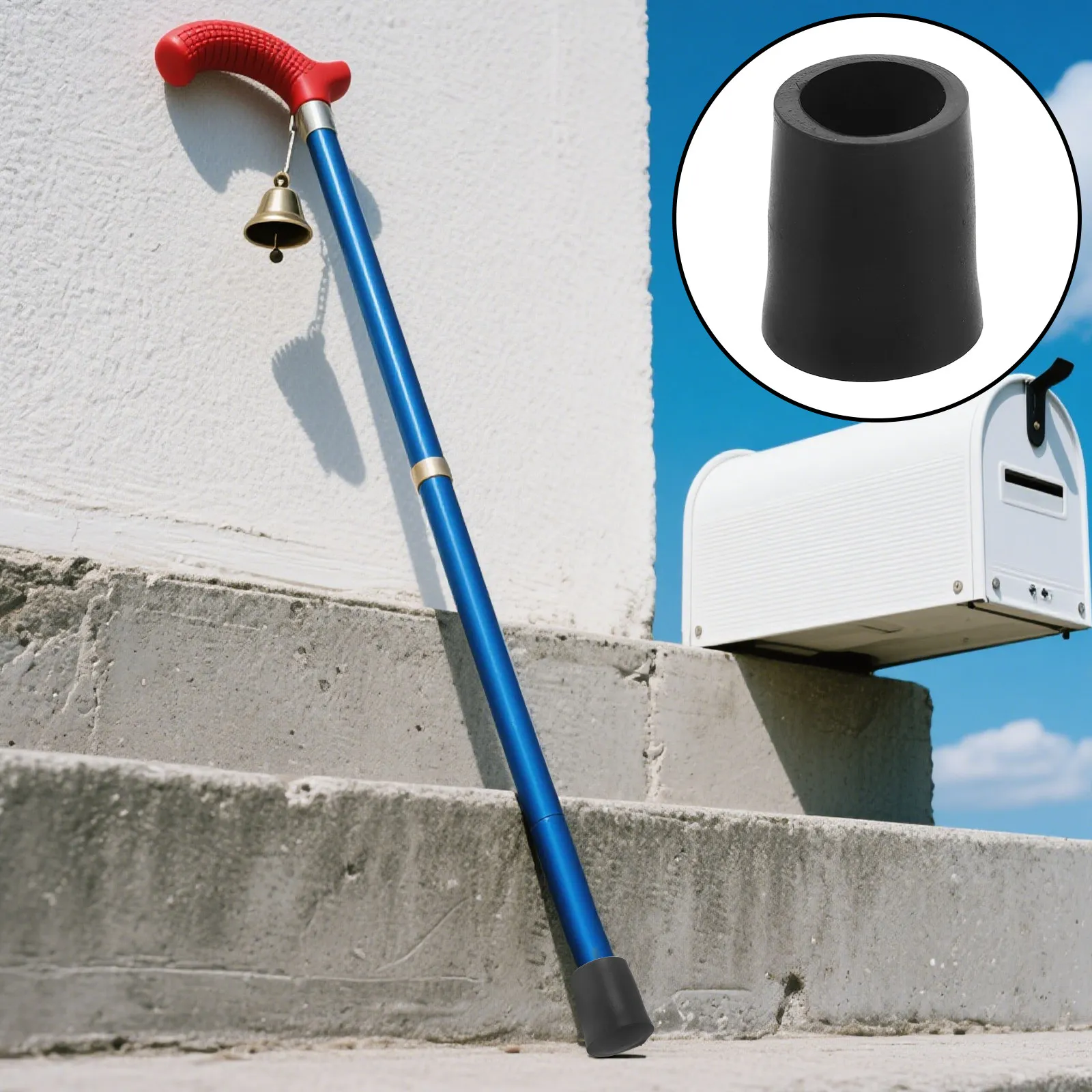 Rubber Cane Tip Replacement Blind Cane Tips Heavy Duty Crutches Walking Stick Feet Caps Mobility Aid Elderly Crutch Feet Caps