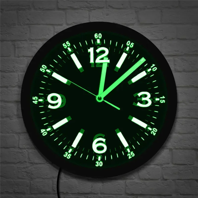 

Modern Design LED Neon Light Wall Clock Big Number Silent Clock Luminous Wall Watches Usb Powered Mirror Clocks Home Decor Zegar