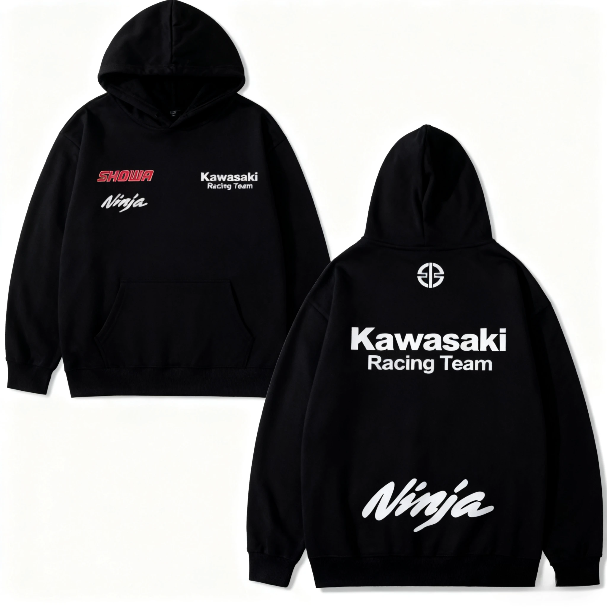 

New Kawasaki logo printed hooded sweatshirt for men and women in the 2025 autumn/winter collection 092307