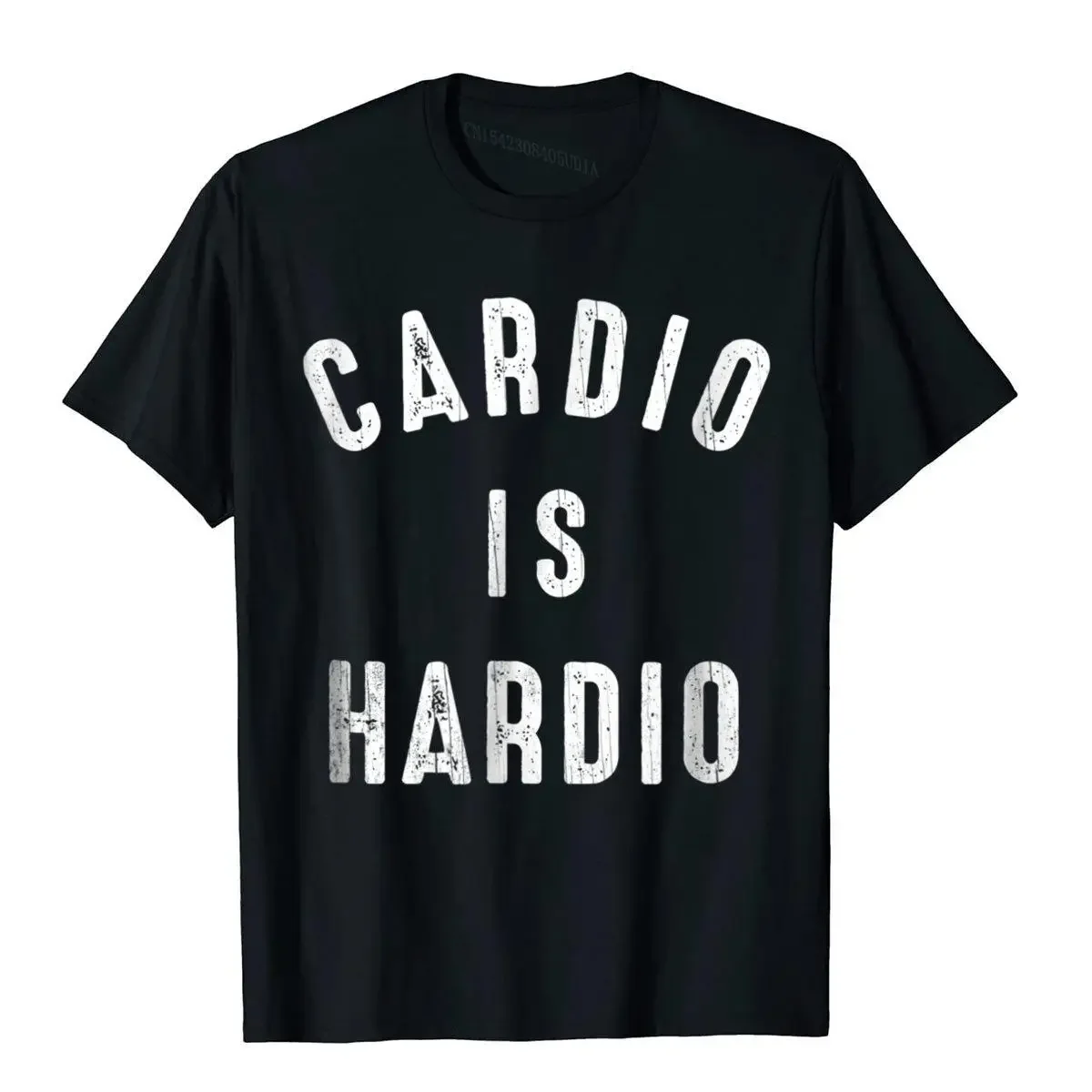 Funny Exercise Quote T-Shirt Cardio Is Hardio Jogging Tee T Shirts Classic Fitted Cotton Tops T Shirt Printed For Men