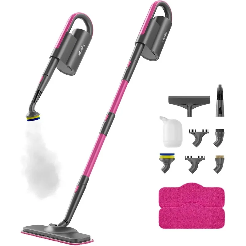 

7-in-1 Steam Mop Dual-Rod Design with Detachable Handheld Steamer for Walls, Grouts, Hard Floors, Tiles, includes Multi