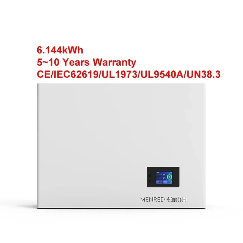 Power wall 6Kwh 10Kwh 51.2V 16S 100Ah 120Ah Lithium Ion LiFePO4 Batteries Hybrid Inverter Home Solar Energy Storage Battery