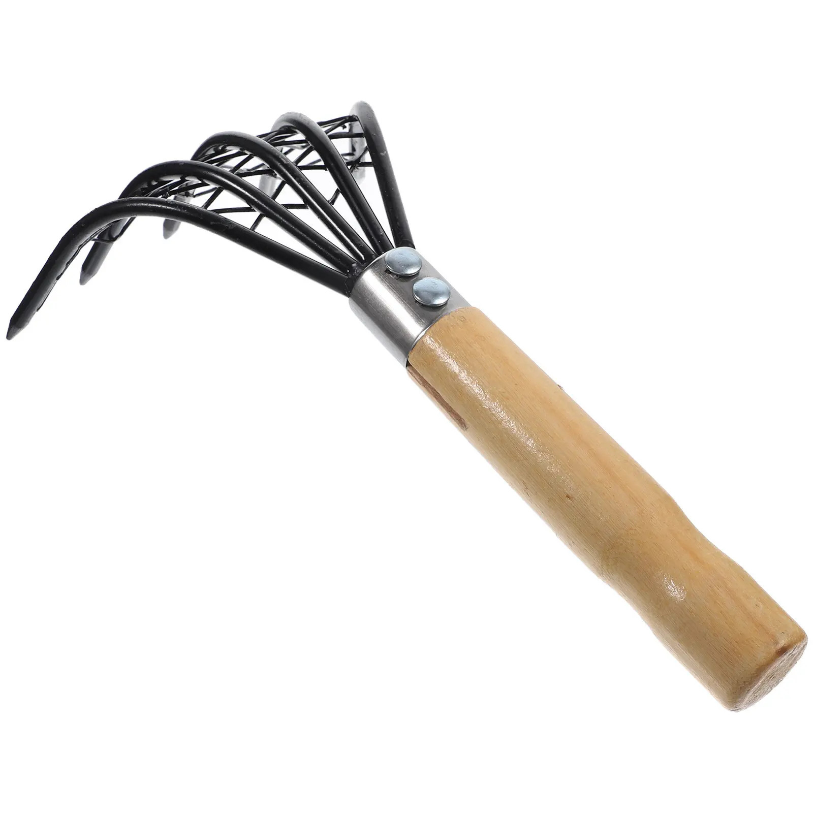 

Stainless Steel Clam Rake With Net Hard Claw For Beach Seafood Digging Wooden Handle Anti-Slip Dredge Tool Multipurpose Garden