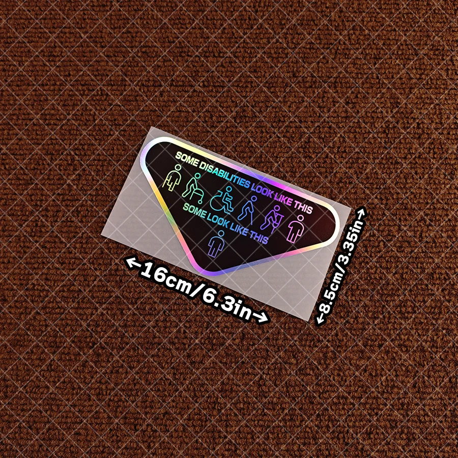 Holographic Invisible Disability Awareness Car Sticker, Waterproof Vinyl Body Window Decal