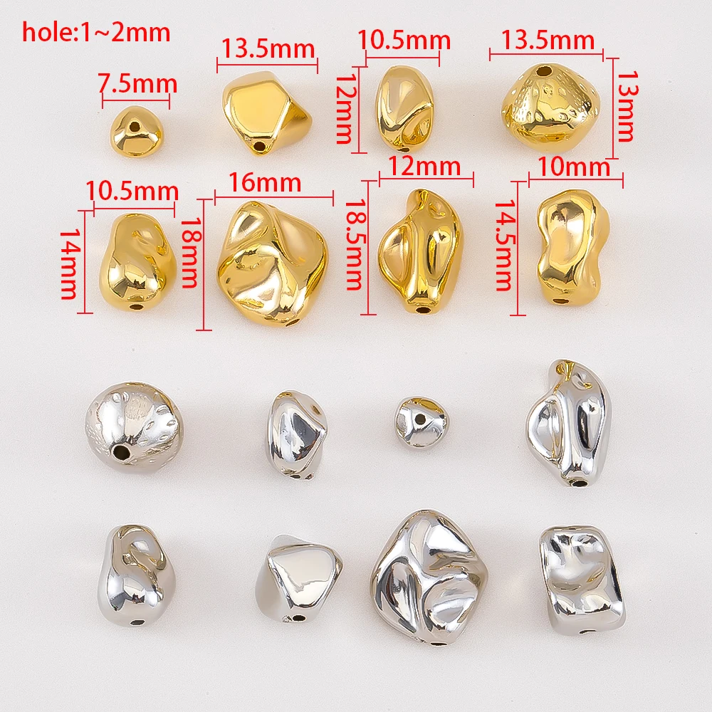 10pcs CCB Irregular Design Loose Beads Jewelry Making DIY Spacer Bead Bracelet Necklace Materials Gift Supplies Findings image 5