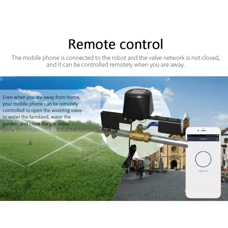 ABgaz-Tuya-Contrôleur intelligent de vanne Wifi/Zigbee, pour l'eau et le gaz, vanne d'arrêt automatique, pour Alexa Yandex Google Home