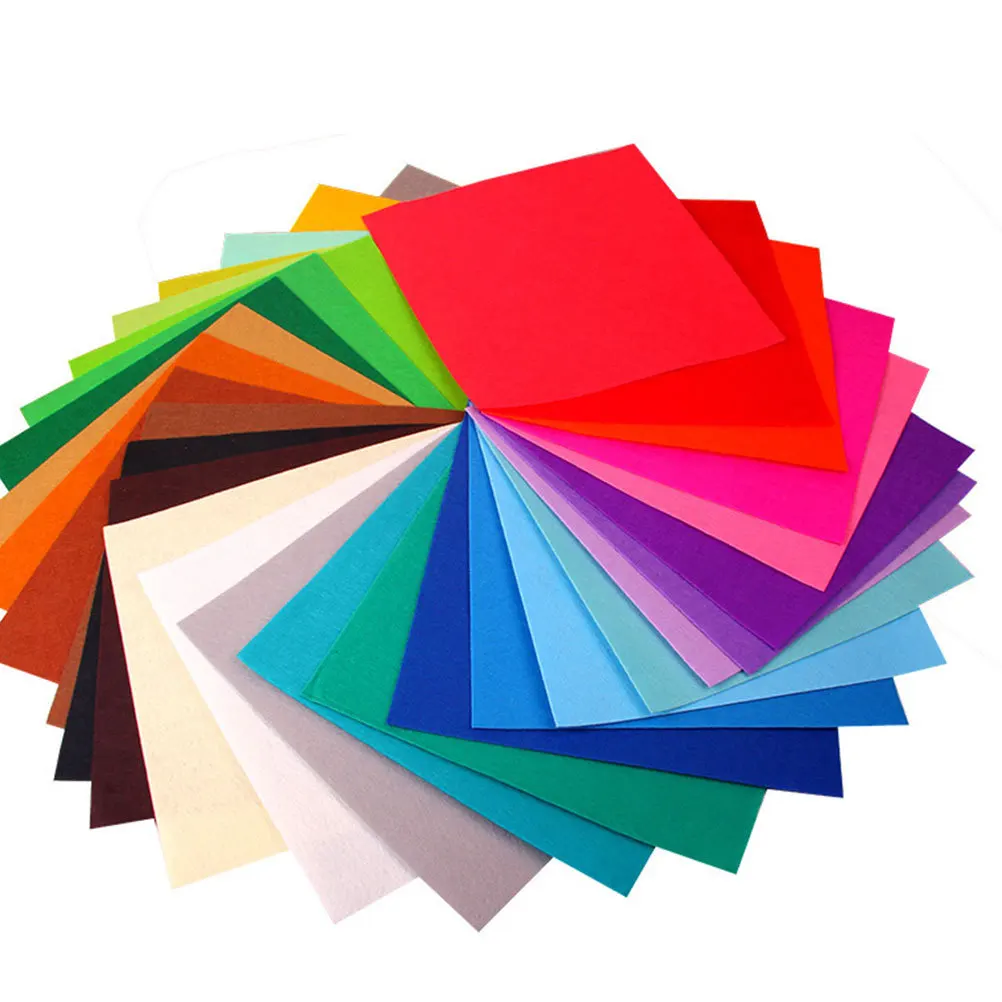 

40 pcs Nonwoven Fabric Sheet 15X15Cm Bright Color Durable Craft Material For Hair Bows Headbands Diy Party Decor School