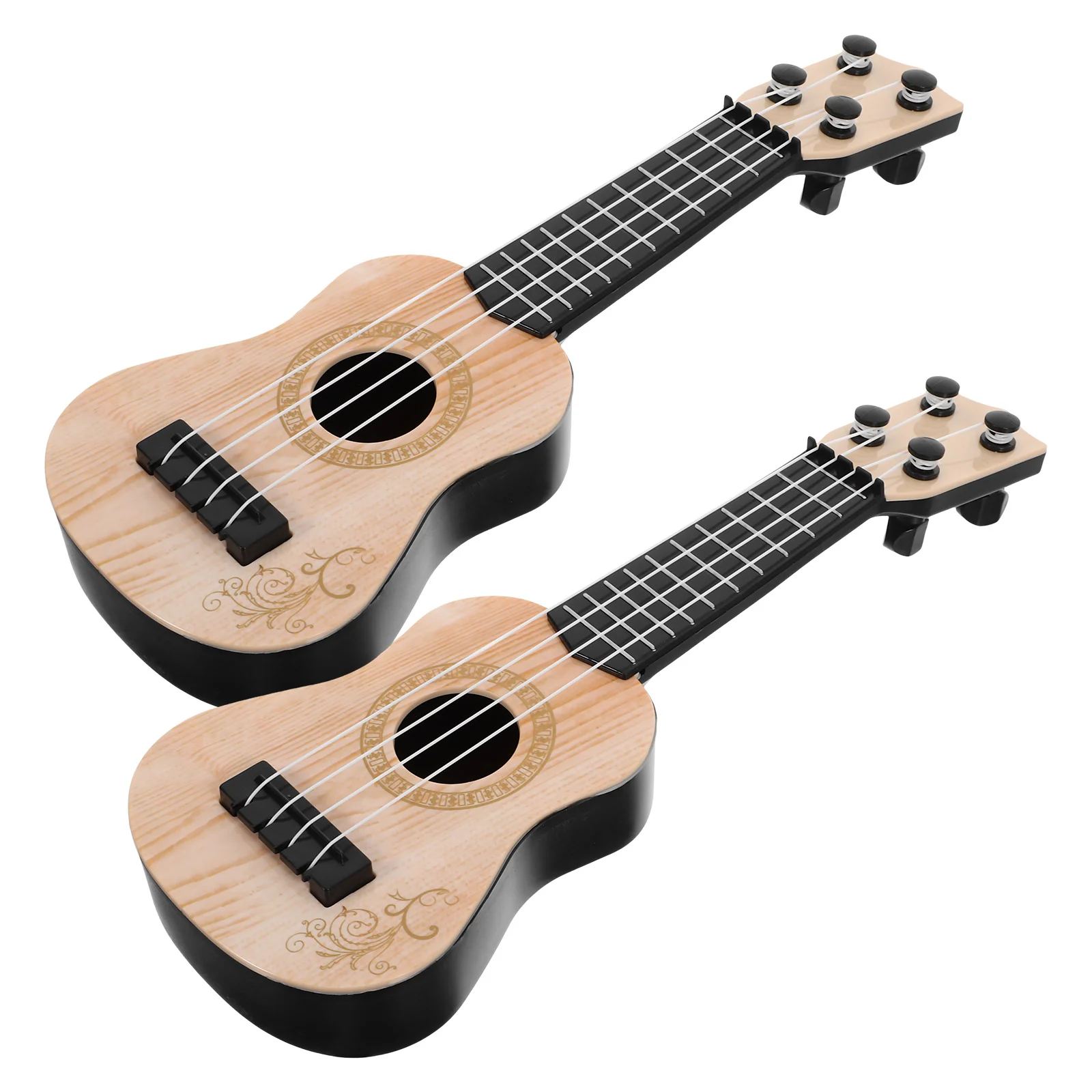 2-delige mini-ukelele muziekinstrument speelgoed kinderen peuter model plastic vroege onderwijs ukeleles speelgoed modellen leren