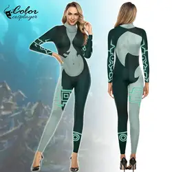 Color Cosplayer Japanese Anime Cosplay Costume 3D Printing Women Bodysuit Movie Cosplay Jumpsuit Party Carnival Catsuits