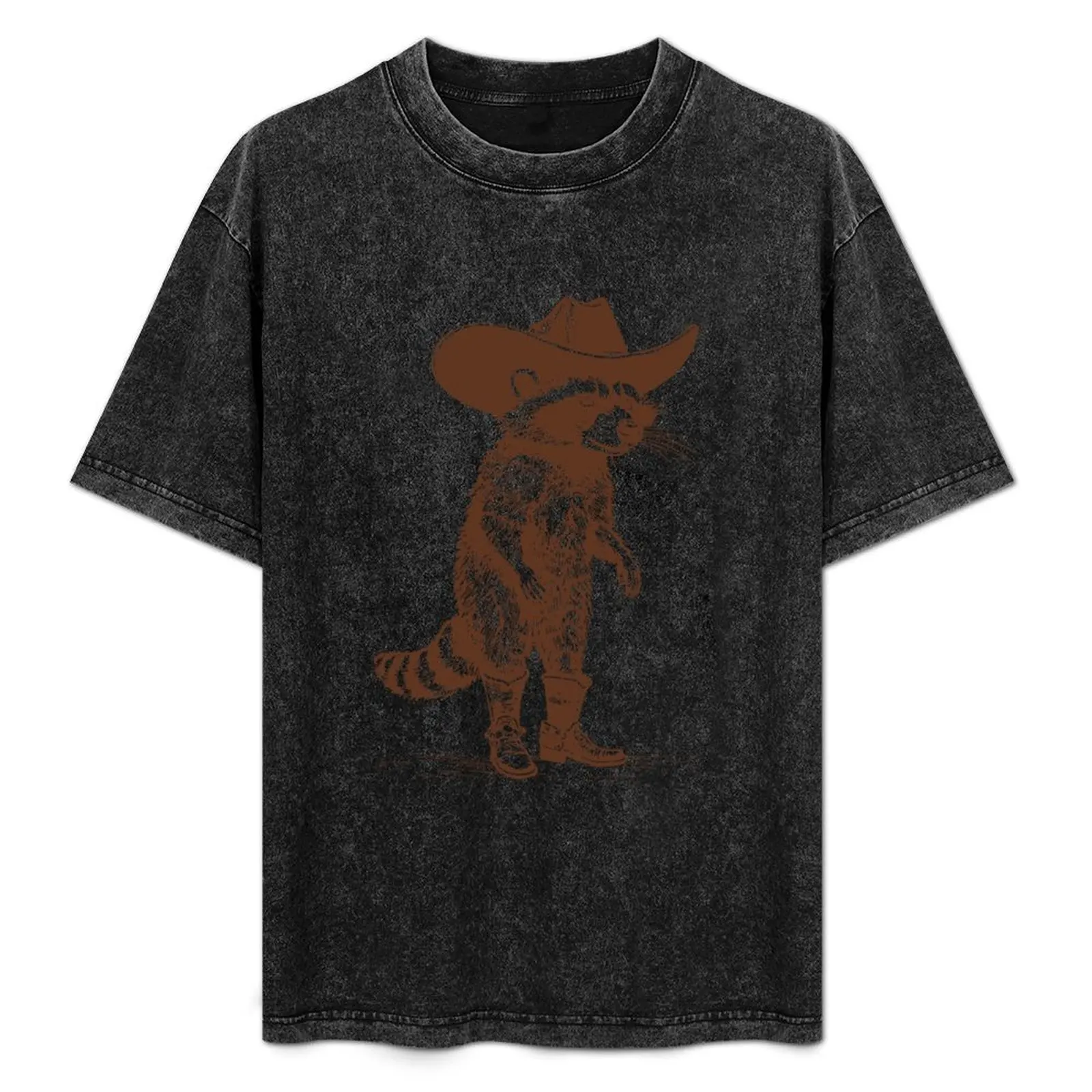 

Vintage Raccoon Cowboy Cowgirl Trash Panda Western Country T-Shirt Fashion Graphic Tee for Men