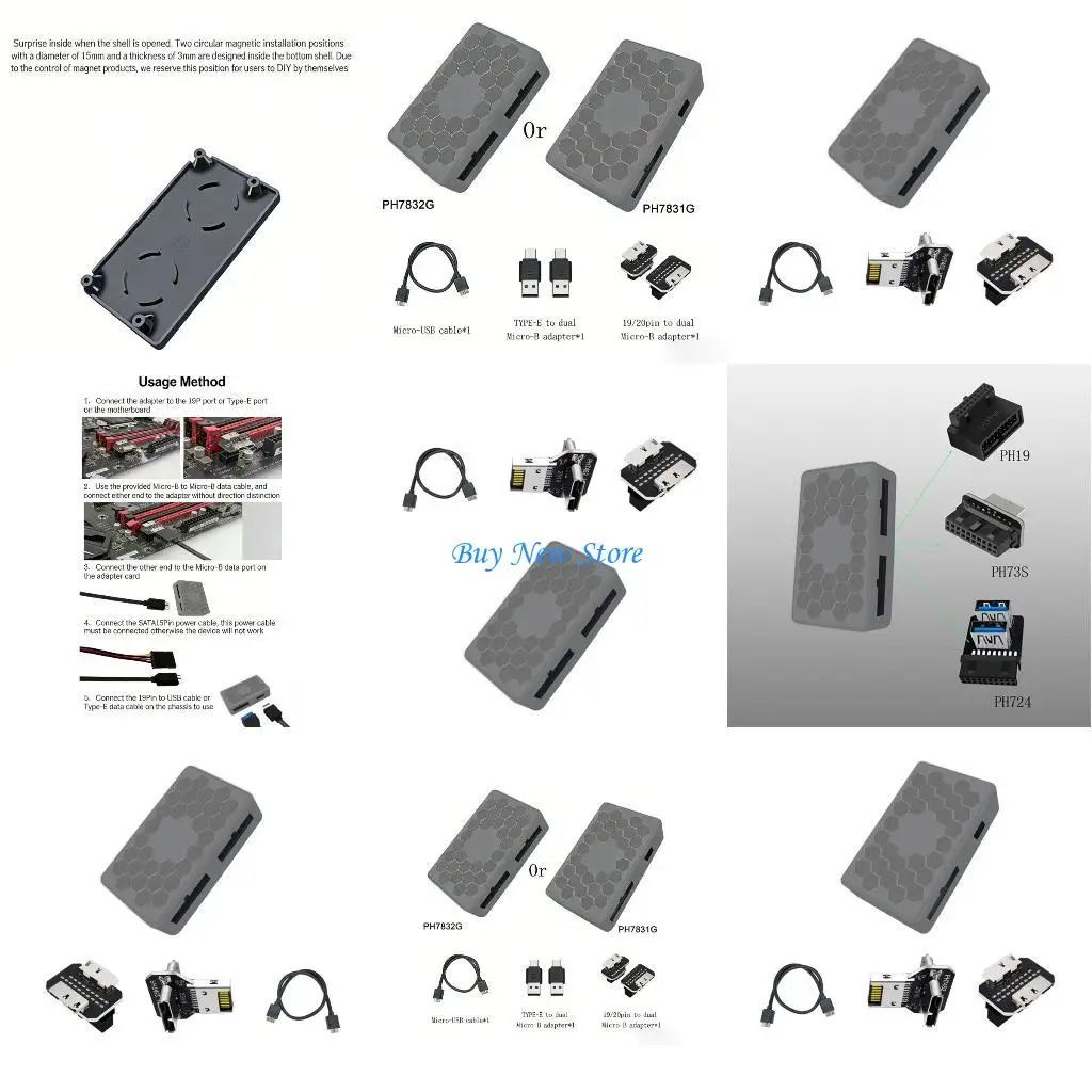 

20CE 5Gbps USB3.2 GEN1 Double Port Host 19Pin Type E USB Adapter Expansion Card Mount