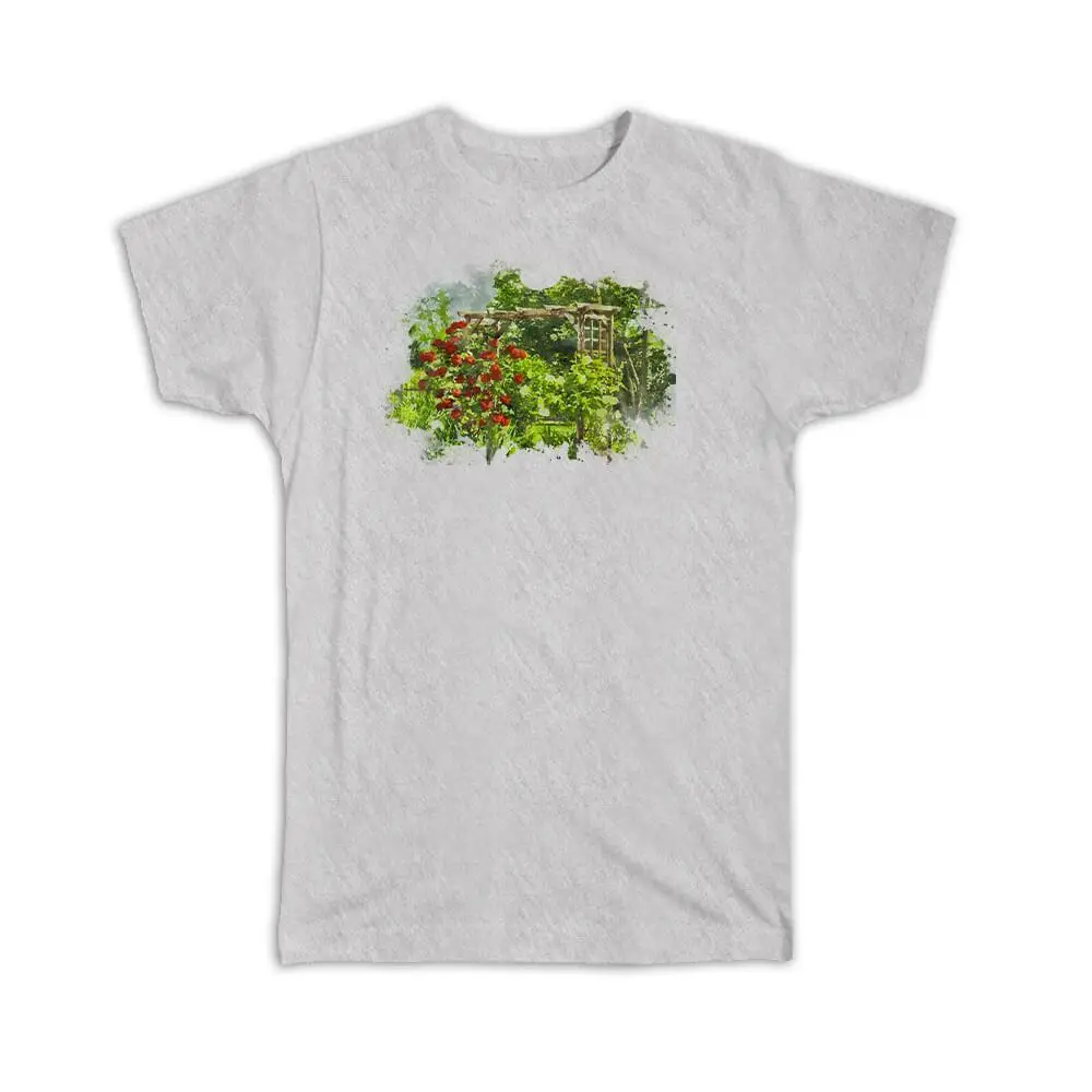 Gift T-Shirt : Watercolor Garden Roses Frame