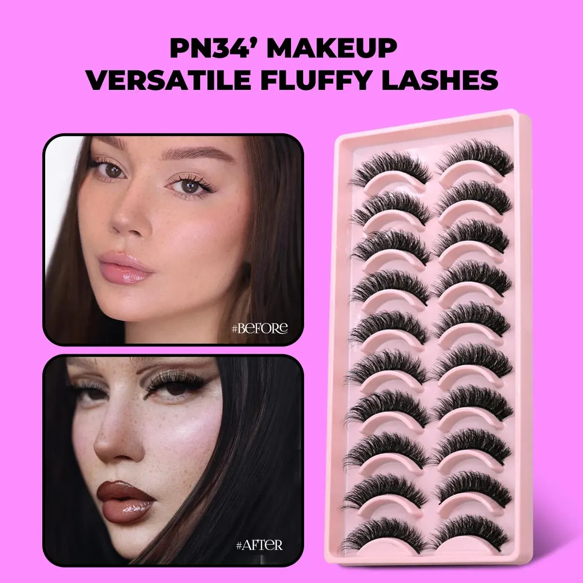 つけまつげ,GROINNEYA-6D,ふわふわ,ナチュラル,ロング,猫のまつげ,エクステンション,メイクアップ,10ペア