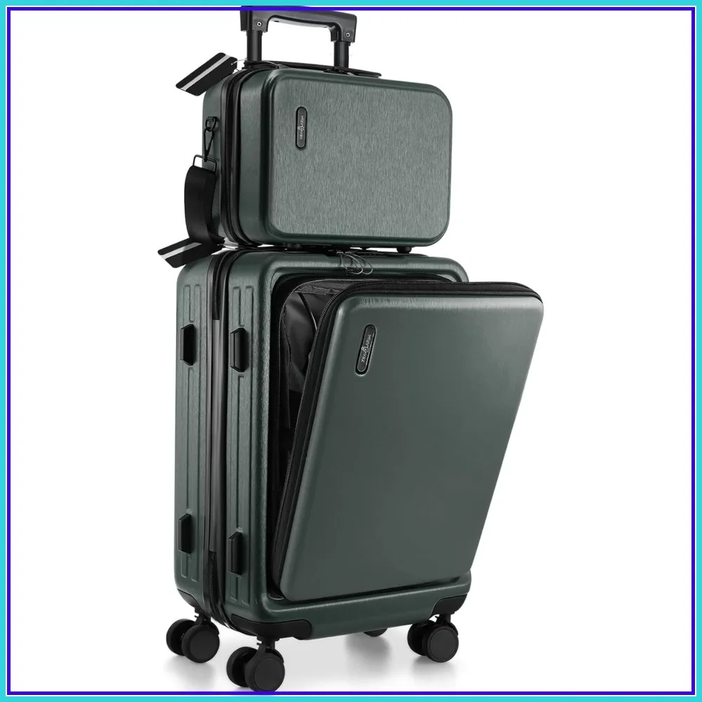 20 Inch Airline Approved Carry On Luggage with Wheels, Hard-shell Durable Suitcase for Travel