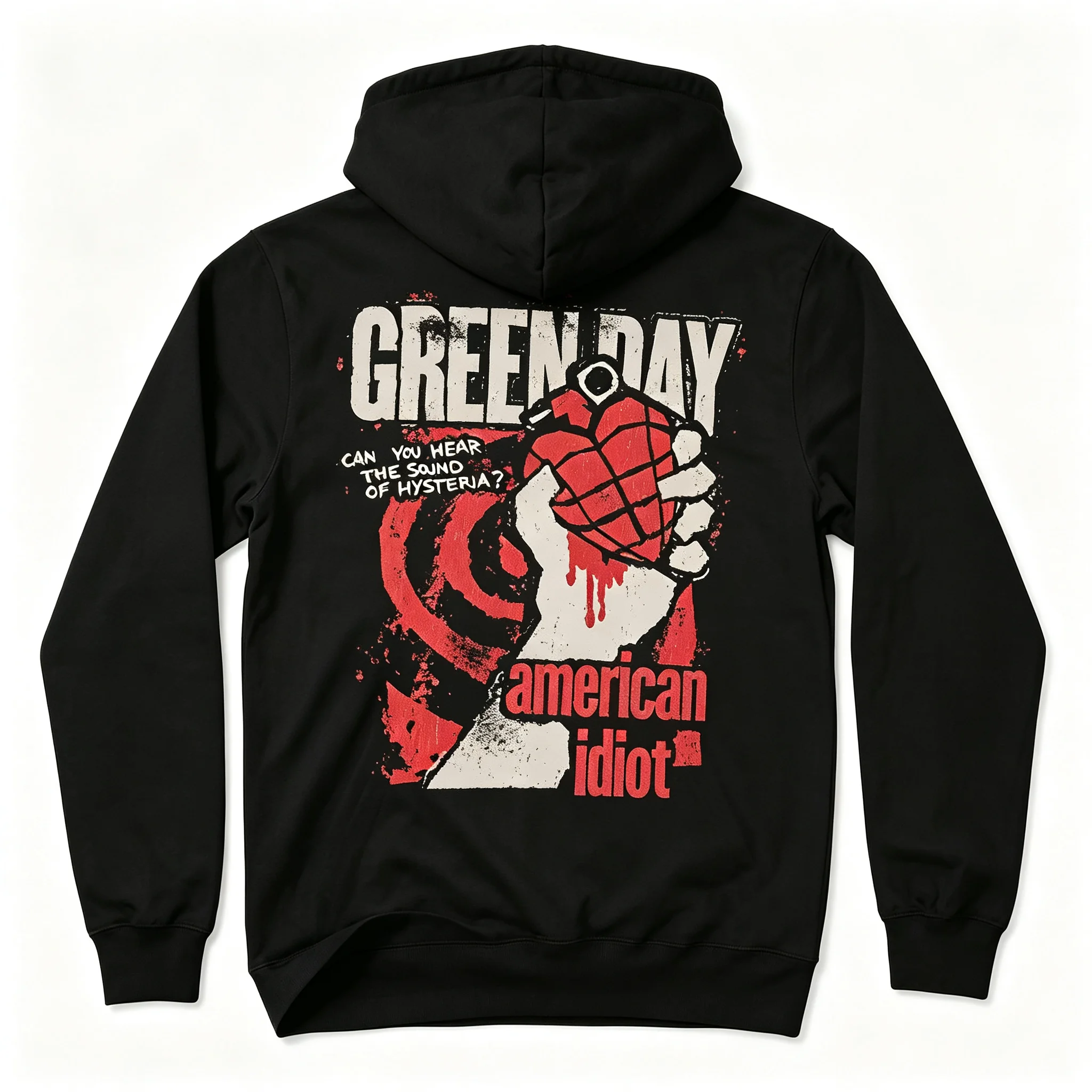 Green Day American Idiot Hysteria Hoodie Herren Rockmusik Klassisches Band-T-Shirt -ärmeliges Damen Mode Street Top Streetwear Hoodie – Detail 10