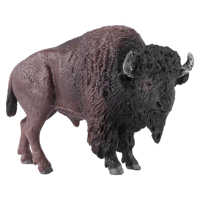 Children's Solid Simulation Wildlife World Model Wild Milk Cow Yak Toy Hand Decoration Bison Figurine