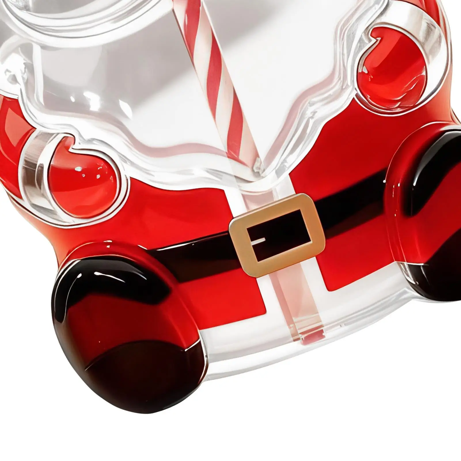 

Christmas Glass Cup 20oz With Straw Santa Claus-shaped Mug Christmas Glass Mug For Party Kitchen Drink Chocolate Birthday