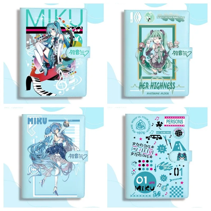 Anime Hatsune Miku Notebook Cartoon Hatsune Miku Student Loose Leaf Journal Cute Girl Hand Ledger Gift libro portatile all\'ingrosso