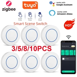 Tuya Zigbee Smart Button Switch Wireless Intelligence Scene Switch Automation Scenario Controller Support Alexa Google Assistant