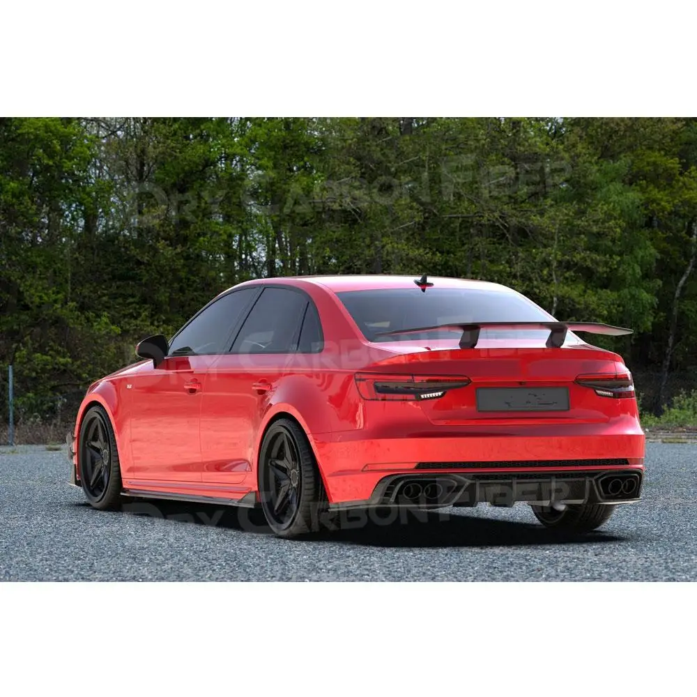 Dry Carbon Fiber FRP Rear Tail Spoiler Boot Tall Racing Wings For Audi A4 Sline Sport S4 Sedan B10 2019 2020 Car Styling