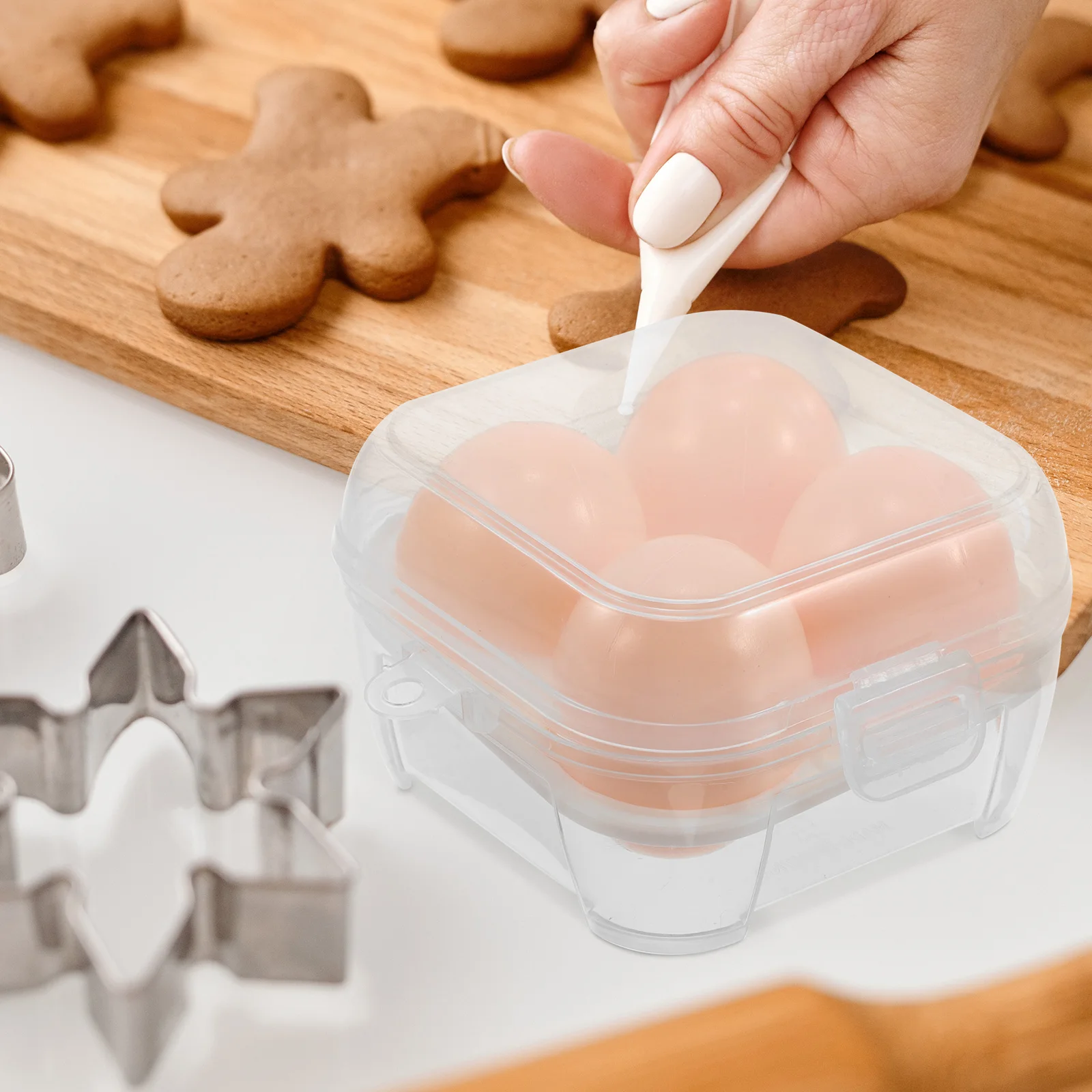 

2pcs Outdoor Storage Box Shockproof Portable Holder For Camping Travel Plastic Container Reusable Carton Refrigerator Tray