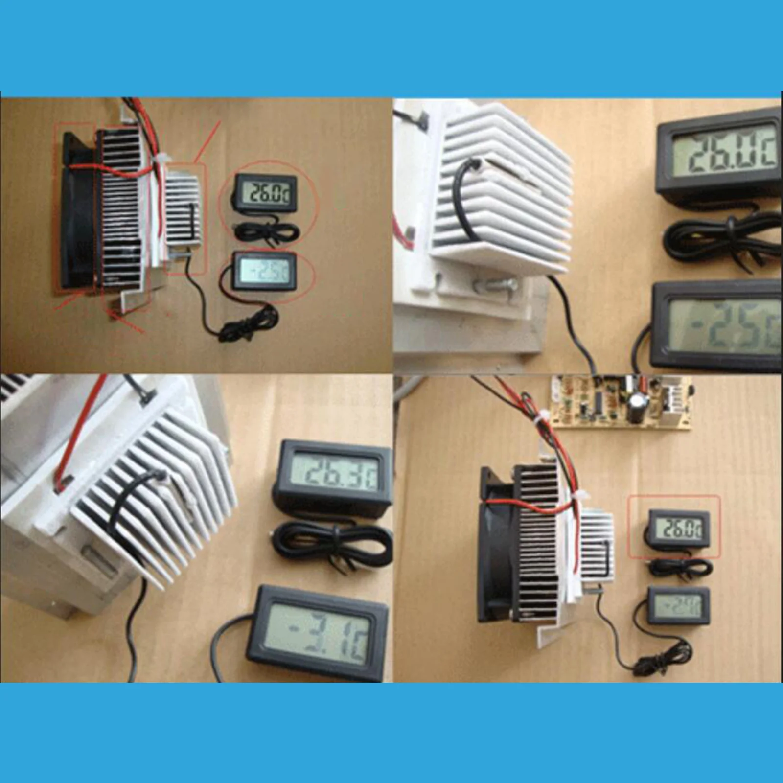 Mini aire acondicionado radiador ventilador disipador de calor Módulo de conducción DC 12V termoeléctrico Peltier Kit de sistema de refrigeración