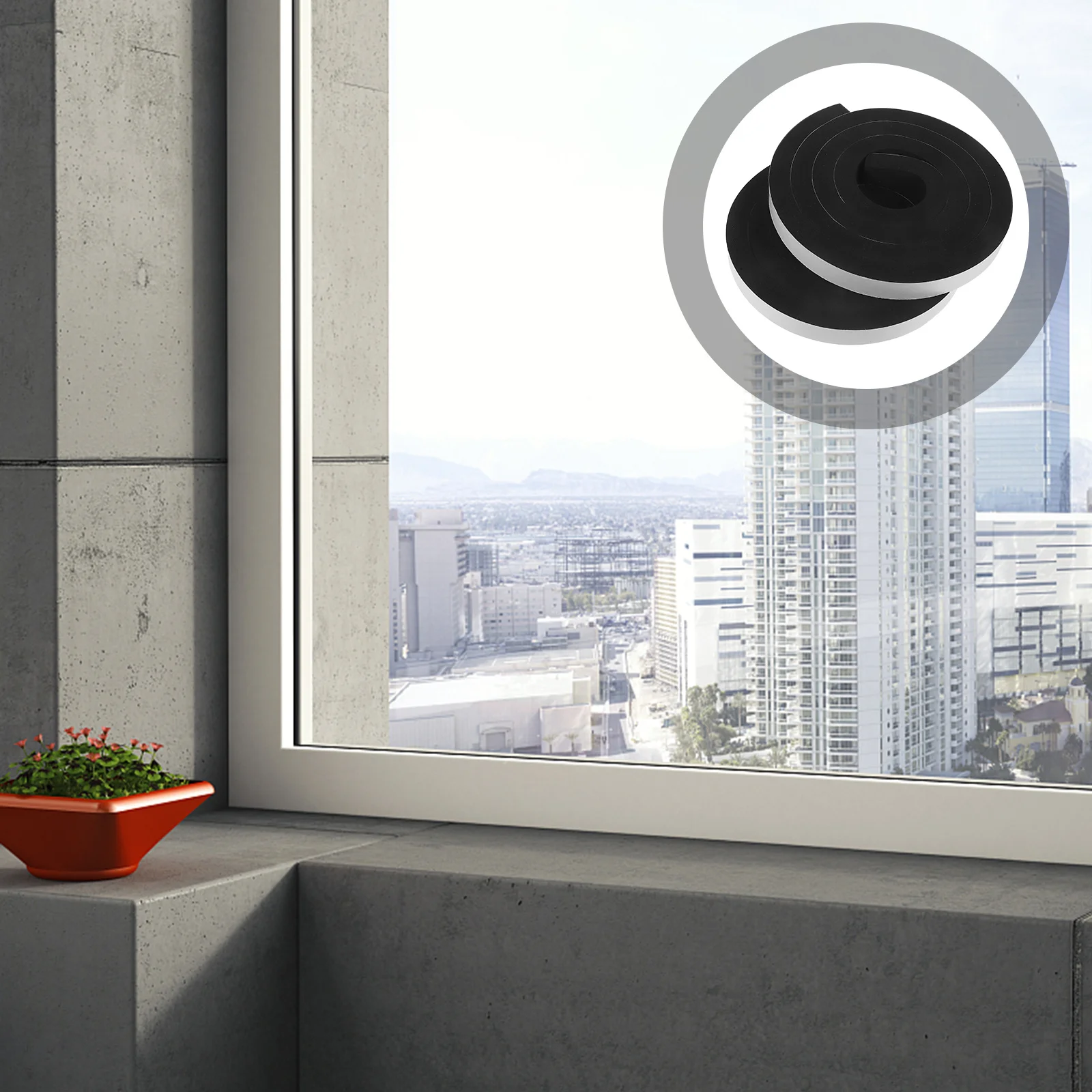 

2 Rolls 1In*3/4In*13Ft Self Adhesive Sealing Tape For Window Door Gap Foams Weather Soundproof Insulation Caulking Tape Window