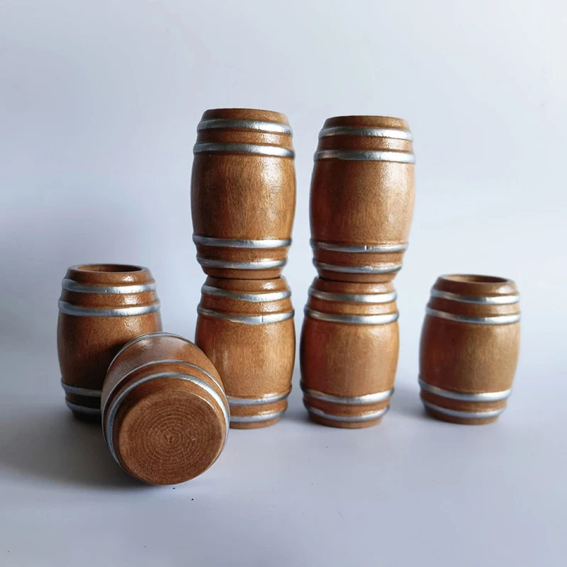 1Pcs 1:12 Tiny Wooden Red Wine Barrel Miniature Wooden Keg Beer Cute And Elegant Design For Doll House Decoration Accessories