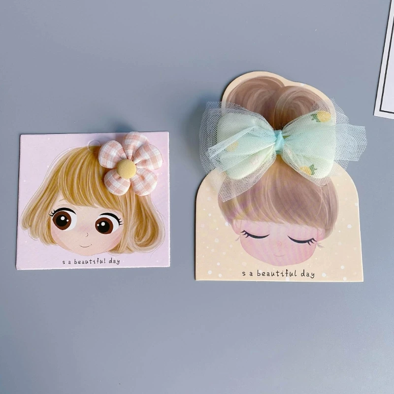 100 PCS Hairband Packing Paper Card Cute Cartoon Girls Display Cards Hair Accessories Barrettes Holder Display Cardboard